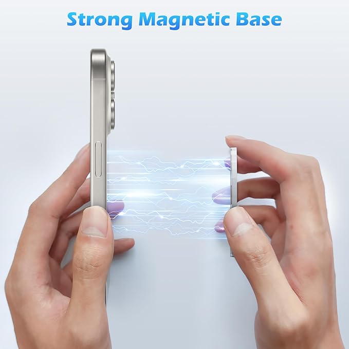 imluckies Magnetic Base Compatible with PopSocket Phone Grips and MagSafe iPhone Series Case, Removable Kindle/Phone Holder Base, Thin & Light Portable Plate, Matte Clear