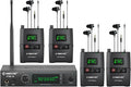Phenyx Pro Wireless in-Ear Monitor System, Stereo IEM System with Rack Mount Kit, 89 Frequencies, 900MHz UHF Band, 164ft Range, Suitable for Stage & Studio (4 Bodypacks with Transmitter)