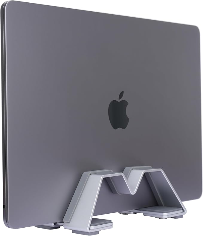 Adjustable Vertical Laptop Stand - Aluminum, Universal Fit for All Laptops (10-30mm Thickness) - Fashion Design, Adjustable Width, Anti-Slip & Scratch-Resistant, Patented Design