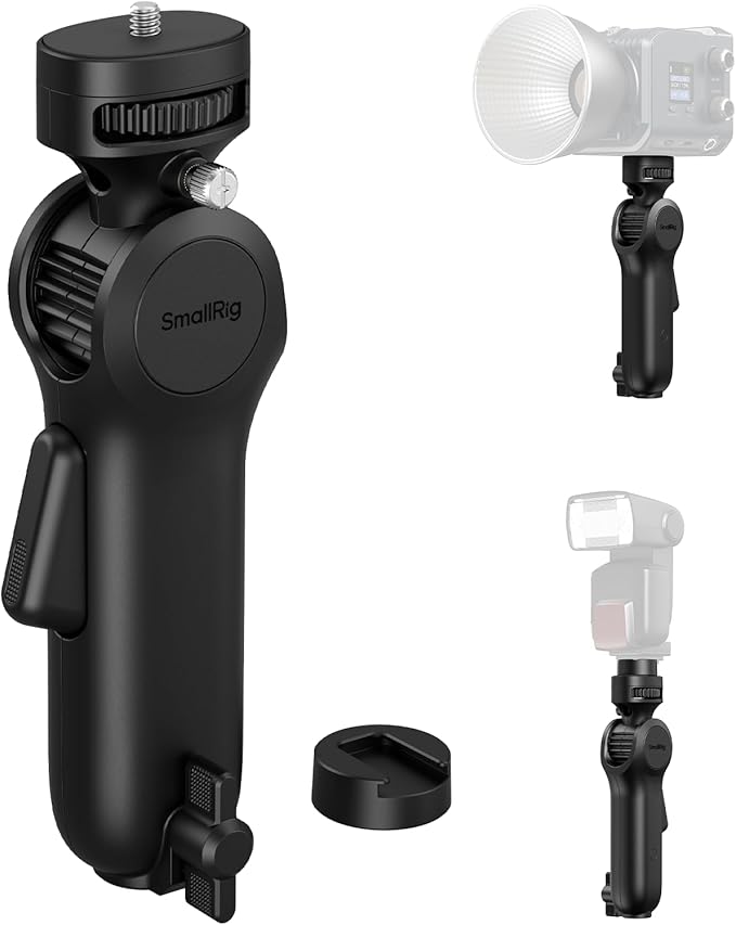 SmallRig Quick Adjustment Light Stand Adapter, One-Button 180° Pitch Adjustment, 3kg Load Capacity, for COB Video Light/Camera/Phone Clips, for On-Camera Flash, 5181