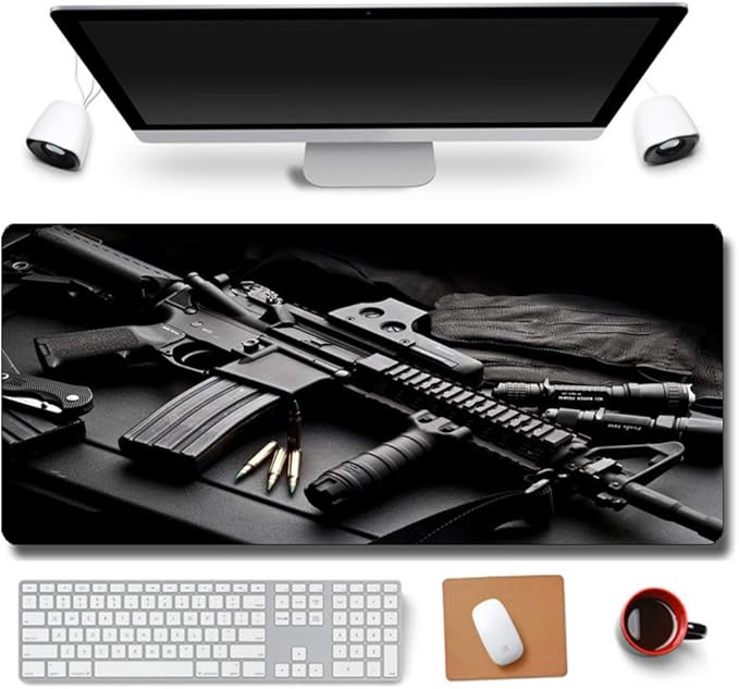 RTGGSEL 31.5x11.8 Inch Non-Slip Long Extended Large Gaming Mouse Pad with Stitched Edges XL Laptops Keyboard Mouse Mat(AK47)