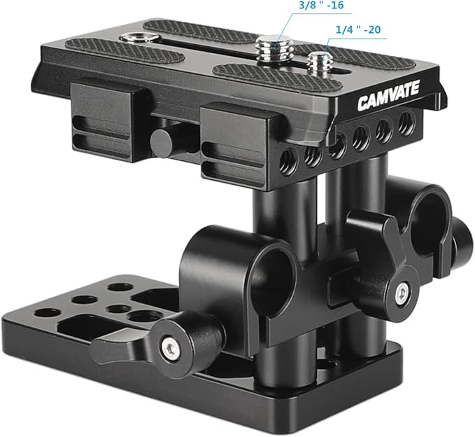 CAMVATE Quick Release Mount Base QR Plate for Manfrotto 501/504/ 577 Tripod Standard Accessory(Black) - 1437