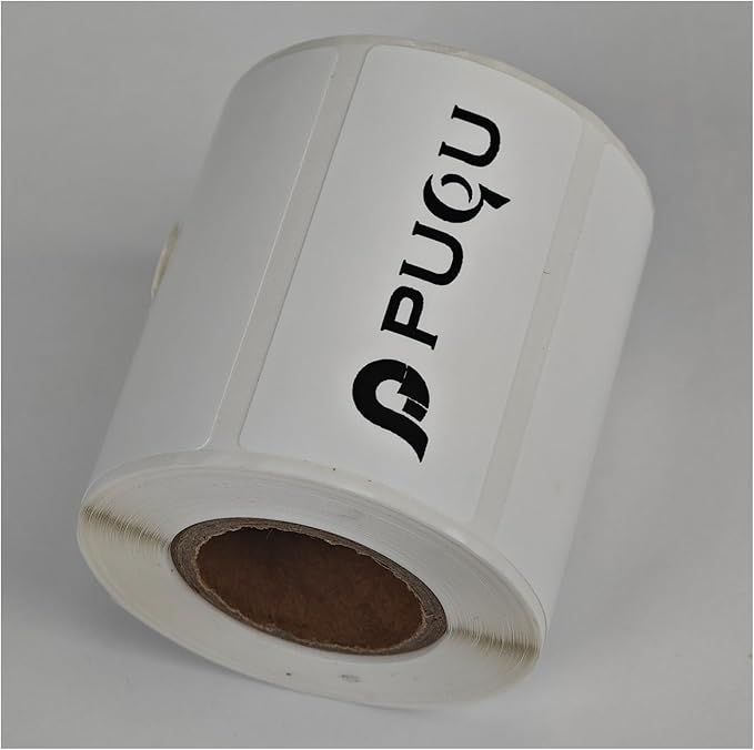 PUQU 30x15mm Direct Thermal Sticker Labels, Self-Adhesive All-Purpose Label Maker Tape, Compatible with AQ Series Label Printer, Refills Standard Laminated Office Labeling, 1 Roll of 400 Labels