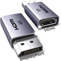 UGREEN 4K DisplayPort to HDMI 2-Pack Adapter Unidirectional Display Port 1.2 to HDMI 1.4 Male to Female Converter Aluminum Adapter Compatible with Desktop, Laptop, Monitor, HDTV, AMD, NVIDIA