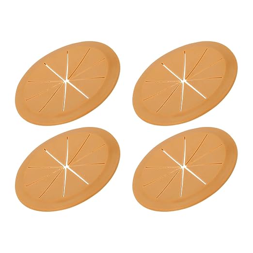 PATIKIL Desk Grommet 3-3/16", 4 Pcs Round Cable Grommet Cord Hole Cover with Adhesive Tape Flexible Table Wire Organizer for Office Home Table Countertop, Light Brown