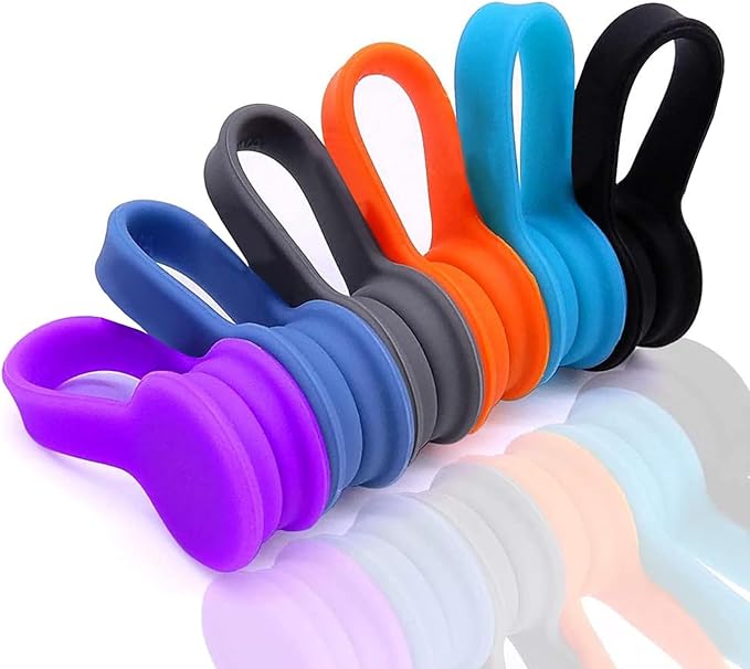 6 Pack Magnetic Twist Ties, Viaky Multicolor Magnet Keeper Bands Winder Wrap Straps Cable Clips Cord Organizer for Earphones/USB Cable/Bookmarks/Keychain/Cable Management