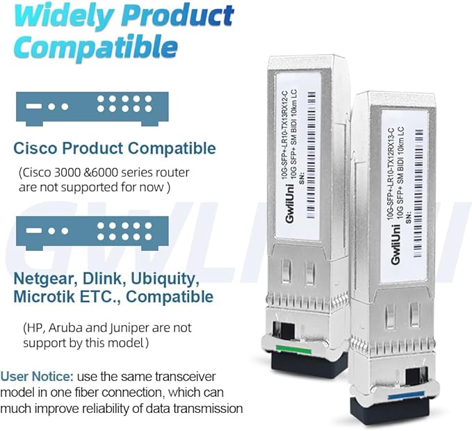 5 Pairs 10G BIDI SFP+ Single Mode Fiber Module Network Transceiver, LR SM 1270nm 1330nm 10km, Simplex LC Interface for Switch, Router, Firewall, Network Card, Server etc