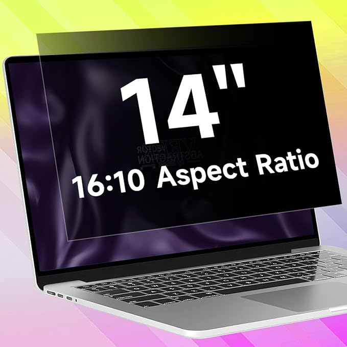 14 Inch 1920x1200 (16:10) Aspect Ratio Laptop Privacy Screen Filter, Anti Blue Light Glare & Anti Scratch Computer Privacy Shield, Not for 14" with 1920x1080P Laptops