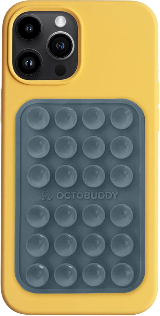 Classic MAX - Silicone Suction Phone Case Adhesive Mount - Hands-Free, Strong Grip Holder for Selfies and Videos - iPhone and Android Compatible - 2.6″ x 3.9″, Shade Gray