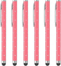PATIKIL Stylus Pens for Touch Screens, 6 Pcs High Precision Universal Bling Stylus Crystal Metal Capacitive Pen for Touch Screen Devices Phone Tablets Laptop, Pink