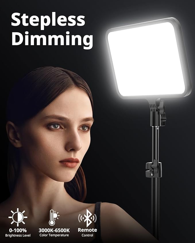 UBeesize LED Video Light Kit, Photography Lighting, 13" Studio Lights with 65" Tripod Stand and Phone Holders, Podcast Lighting for Video Recording, Make up, Live Streaming, Tiktok, YouTube