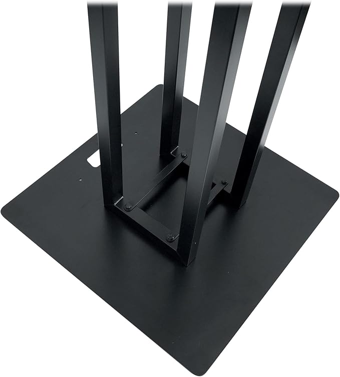 Rockville RTP33-TV Black Totem DJ Speaker/Lighting Stand, Detachable TV Mount, Adjustable Height, Stable Base, for DJs and Event Professionals