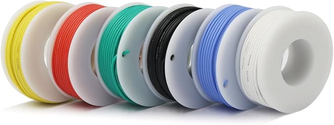 Hook up Wire Kit (Stranded Wire Kit) 18 Gauge Flexible Silicone Rubber Electric Wire 6 Colors 16.4 feet Each 18 AWG