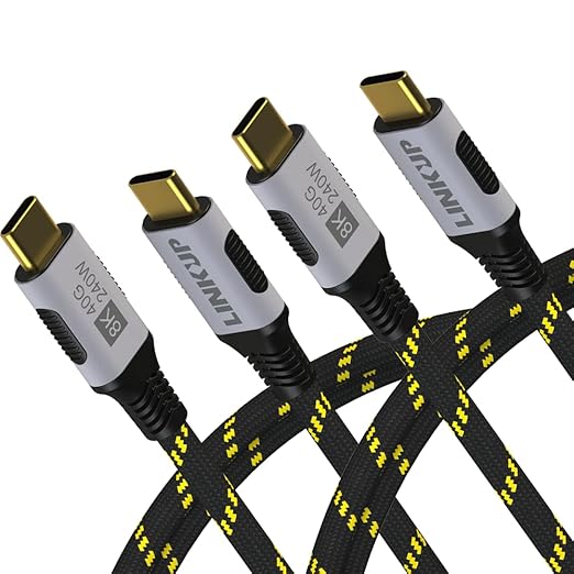 LINKUP USB 4.0 USB C to USB C Cable | Thunderbolt 4/3 Compatible | Type C Charger for MacBook and iPhone | 240W Fast Charging | 40Gbps Data Transfer | 8K@60Hz Display Cord | Use with all USB C devices