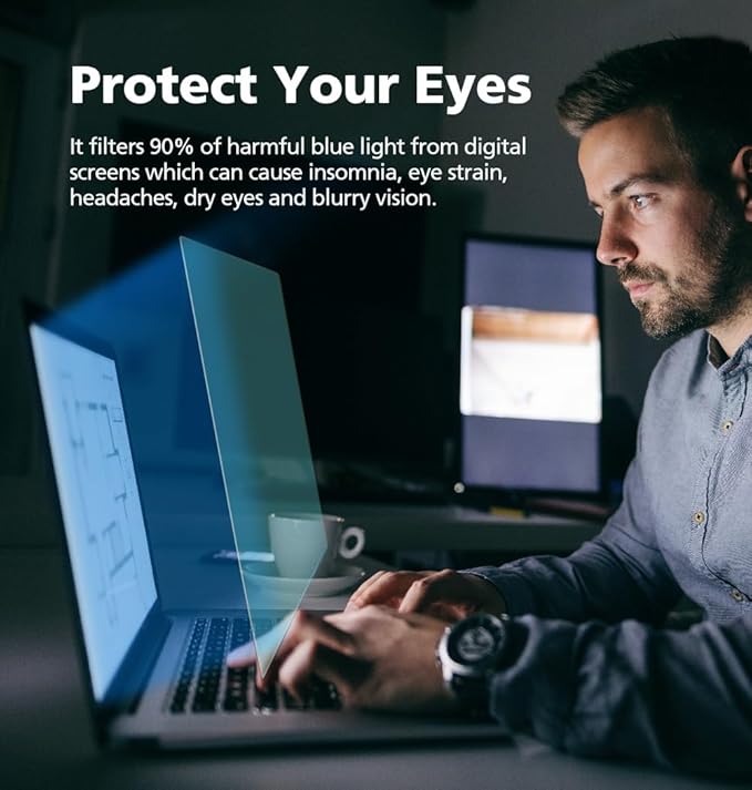 Magnetic Privacy Screen Protector for MacBook Air 15" (2023 M2), Removable | Anti-Glare | Reducing Eye Fatigue with Blue Light Blocking Filter
