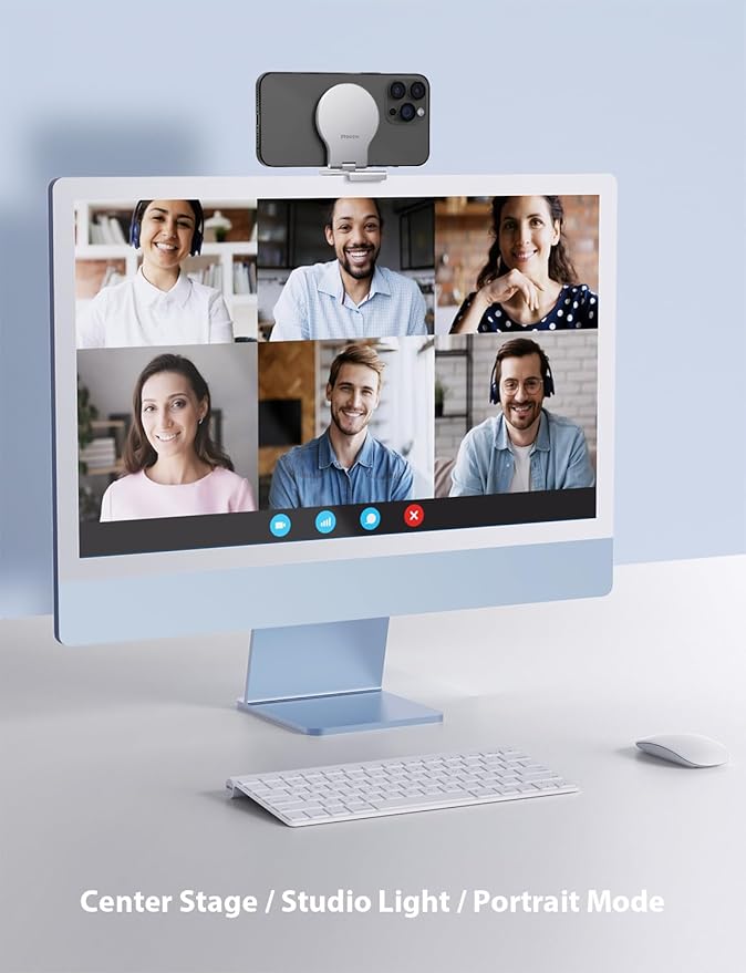 Stouchi Continuity Camera Mount for iMac, Desktop Monitor Compatible iPhone Webcam Mount with Mag-Safe