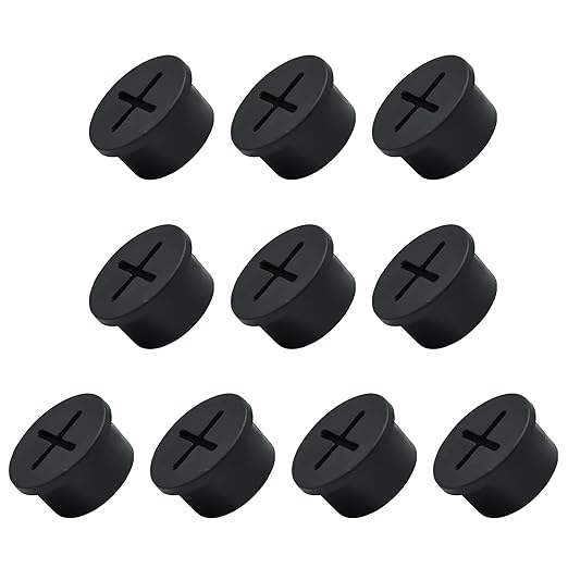 10Pcs Desk Grommet, 3/4" (20mm) Black Silicone Cord Hole Cover, Flexible Rubber Wire Grommets, Wall Grommets for Cables Management, Table, Countertop, Cabinets and Furnitures Wire Organizer