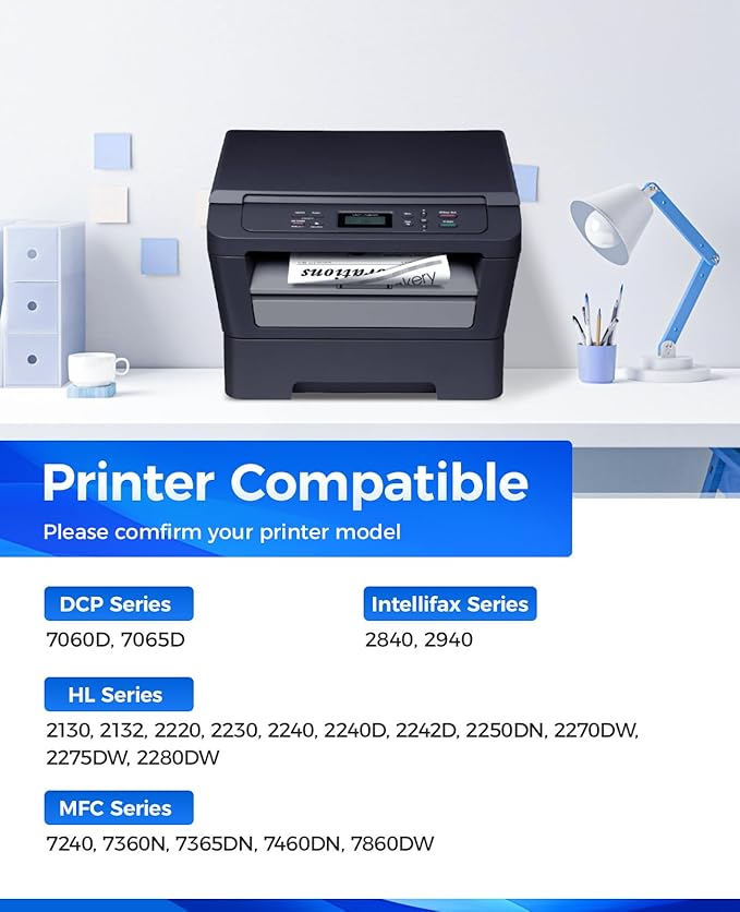 TN450 Black Toner Cartridge 2-Pack Replacement Compatible for Brother TN-450 TN420 TN-420 HL-2270DW HL-2280DW HL-2230 MFC-7360N MFC-7860DW DCP-7065DN Intellifax 2840 2940 MFC-7240 HL-2240D Printer Ink