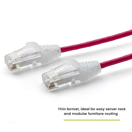 TRUECABLE Cat6 Component Rated Patch Cable, Unshielded (U/UTP), 2ft, Red, 28AWG Solid Copper, Snagless 10G High-Speed Ethernet Cable, PoE++ 4PPoE 100W, UL Listed, RoHS-3, 5 Pack