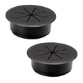 2 Pcs Desk Grommet 2-1/16" / 53 mm, Desk Hole Cover for Cables Black, Cable Grommet ABS Plastic, Desk Hole Grommet for Home & Office Pc, Detachable Cable Cord Organizer