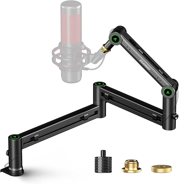 Microphone Arm,Aokeo AK-58i Desk Low Profile Mic Boom Arm Stand,Suitable For Blue Yeti,Snowball iCE,HyperX QuadCast,SoloCast,Elgato Wave,Etc