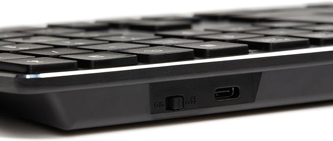 Amazon Basics Ultra Premium Wireless Keyboard and Mouse Combo - Rechargeable, Ultra Slim Design, Quiet, Full Size, Number Pad, Unifying Receiver, Black