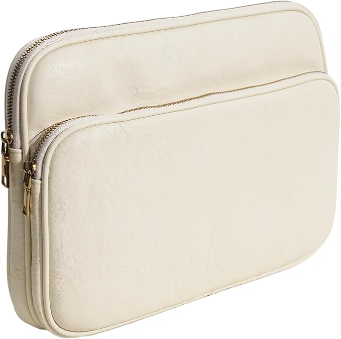 14 Inch Laptop Sleeve Bag - Compatible with MacBook Pro 14, MacBook Air 13, Surface Pro 9, Surface Laptop Studio - Cream