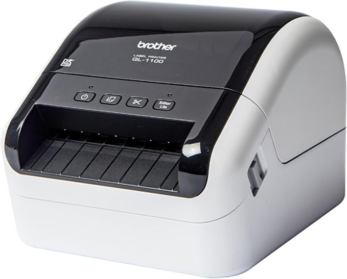 Brother QL-1100 Wide Format, Postage and Barcode Professional Thermal Monochrome Label Printer, Black