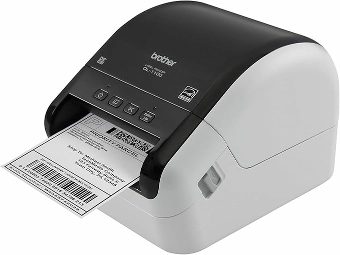 Brother QL-1100 Wide Format, Postage and Barcode Professional Thermal Monochrome Label Printer, Black