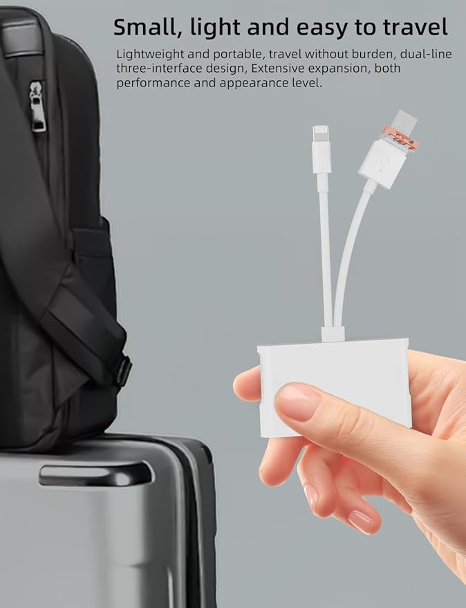 Memory Card Reader, 7-in-1 SD Card Reader & USB OTG Adapter with Micro SD & SD C ard Slots, SD Card Reader for i-Phone/i-Pad, USB-C and USB-A Devices, Supports SDHC/SDXC/MMC Apple iOS