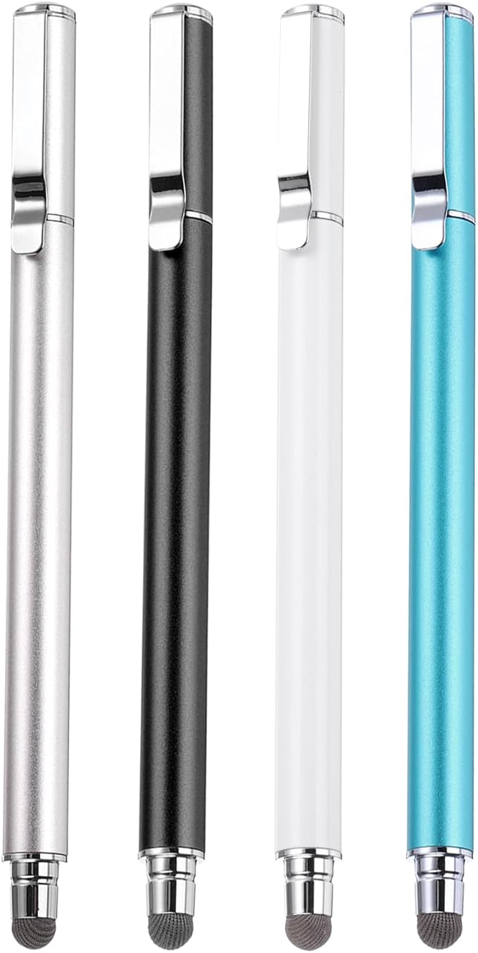 MECCANIXITY 4pcs Stylus Pens for Touch Screens Universal Capacitive Stylus Pencil Sensitivity for Phone Tablet Touch Screen Device,Black Sky Blue Silver White