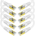 KASIMO CAT 8 Ethernet Cable Shielded SFTP Internet Network Patch Cord, Heavy Duty High Speed LAN Cables w Gold Plated RJ45 Connector Professional for Router, Modem, Gaming (5 Feet, 10 Pack White)
