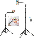 elitehood 80” Tall Phone Stand Tripod, Floor Phone Recording Stand, Heavy Duty Adjustable iPhone Tripod Stand Compatible with iPhone 15 14 13 12