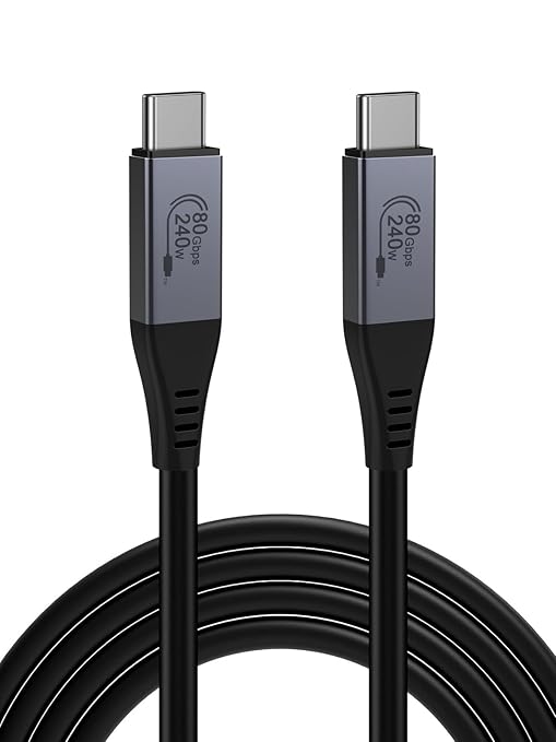 CableCreation 80Gbps USB 4 Cable 5FT, 120Gbps Bandwidth, 8K 60Hz Display, 240W Charging [USB-IF Certified] Compatible with Thunderbolt 5, Thunderbolt 4/3, USB4, SSD, MacBook M4 Pro, Dock, eGPU