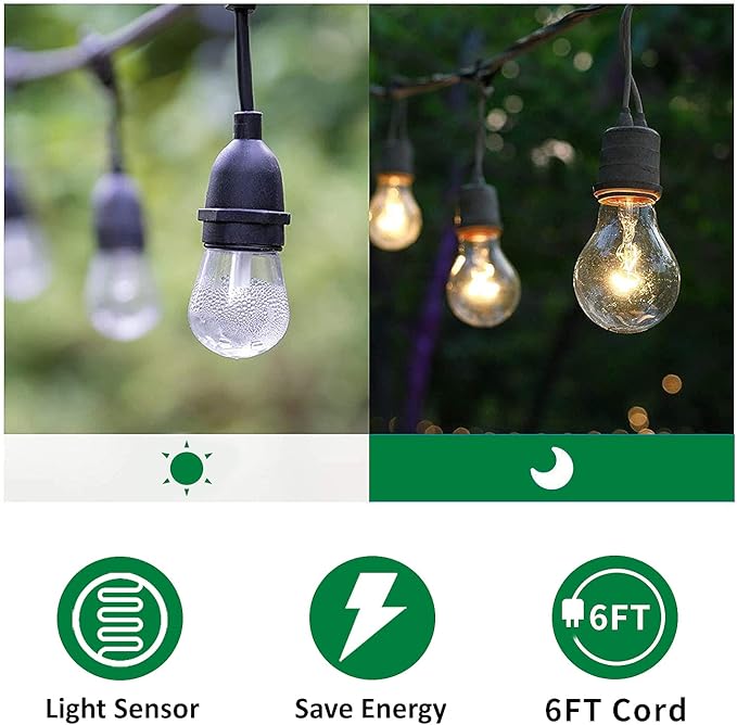 TiFFCOFiO Outdoor Power Strip Timer, Dusk to Dawn Light Sensor Countdown, 6 Feet Extension Cord Waterproof, 6 Grounded Outlets for Halloween and Christmas Decorations, ETL Listed (6 FT)
