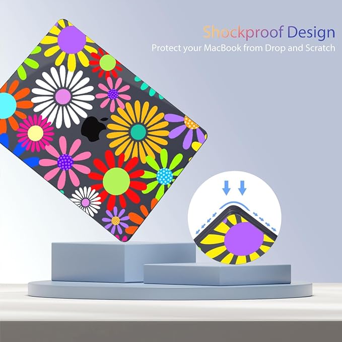 Teryeefi Compatible for MacBook Air 13.6 inch Case A3240 A3113 A2681 (2025 2024-2022 Release), Protective Plastic Hard Shell Cover for MacBook Air M2 M3 M4 13 inch, Abstract Flowers A001