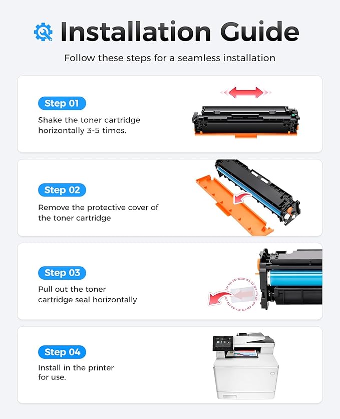 414A Toner Cartridge Set 4-Pack Replacement for HP 414A W2020A W2021A W2022A W2023A Compatible for HP Color Laserjet Pro MFP M479fdw M479fnw M479dw M454dw M454dn M454nw Enterprise M480f M455dn Printer