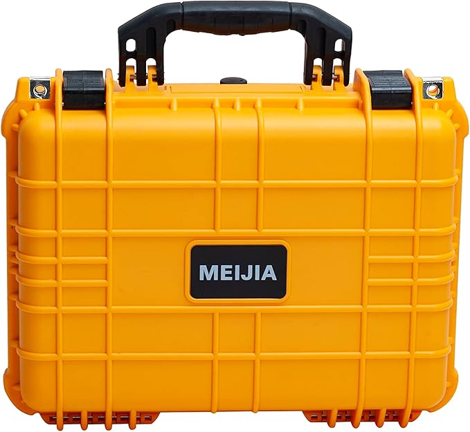 MEIJIA Portable All Weather Waterproof Camera Case With Foam,Fit Use of Drones,Camera,Equipments,Pistols,15.98x12.99x6.85inches