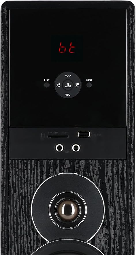 Rockville TM80B Powered Home Theater Tower Speaker System, Black, 800W, 8" Subwoofers, Bluetooth, USB/SD Playback, FM Radio, Remote Control, Karaoke Ready, Perfect for Home Entertainment