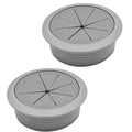 Desk Grommet 2-1/16" (53 mm), Desk Hole Cover for Cables Dark Grey, Cable Grommet ABS Plastic, Desk Hole Grommet for Office and Home Table Cable, Detachable & Flexible Cable Cord Organizer-2 Pcs
