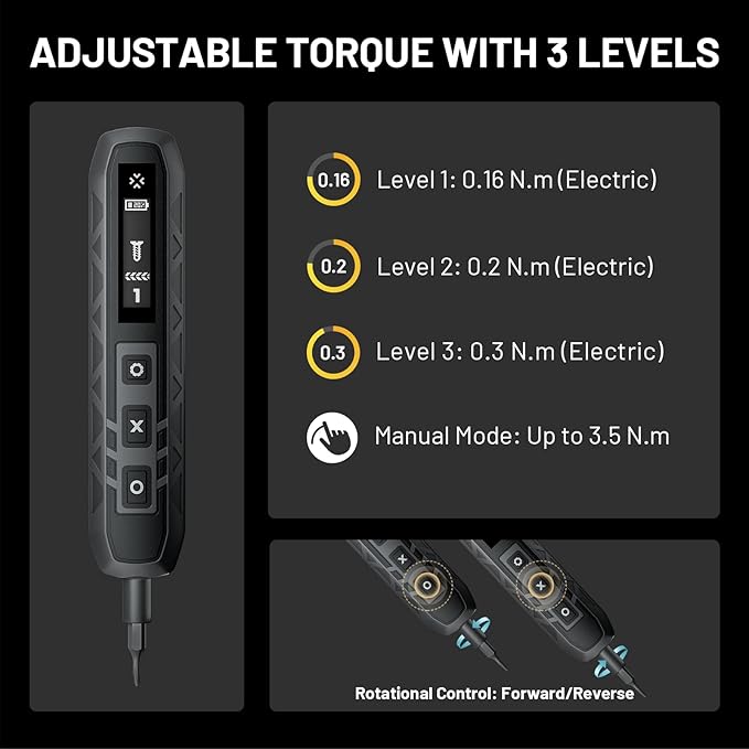 EZARC Electric Screwdriver Set, 181 in 1 Cordless Screwdriver, 3 Torque Settings with 160 Magnetic Precision Bits, Power Screwdriver Repair Tool Kit for Phone Laptop Camera Watch Computer