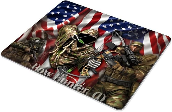 Bow Hunter American Flag Camo Mouse pad Customized Mousepad Non-Slip Rubber Base Mouse Pads for Computers Laptop Office Desk Accessories Mouse pad