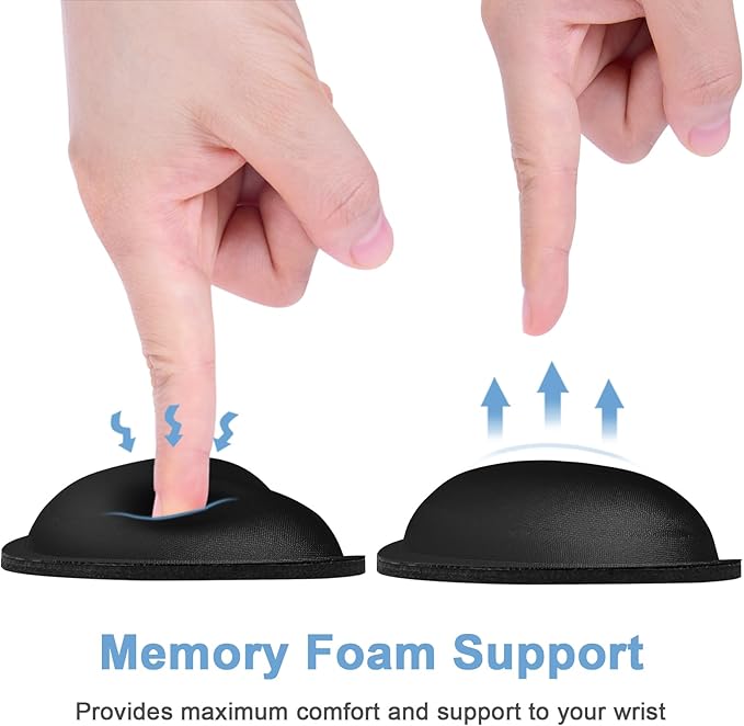 Dapesuom Mouse Wrist Rest, Cute Ergonomic Memory Foam Mouse Wrist for Computer Desk Mats Support, Hand Rest Pad Cushion for Gaming, Office, Laptop, Men, Women, Pain Relief & Easy Typing, Jet Black