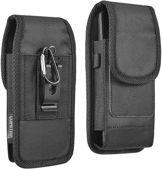 Cell Phone Holster for iPhone 17 16 15 14 13 Pro Max, 17 Air, 16 15Plus, Galaxy Z Fold 7 6 S25 S24 Ultra Plus A16 A36 5G Case with Belt Clip Belt Holder Pouch (Fits Phone with Otterbox Case on) Black