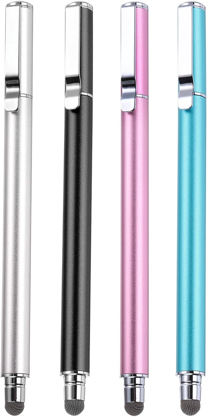 MECCANIXITY 4pcs Stylus Pens for Touch Screens Universal Capacitive Stylus Pencil Sensitivity for Phone Tablet Touch Screen Device,Black Pink Silver Blue