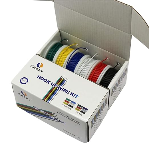 Hook up Wire Kit (Stranded Wire Kit) 24 Gauge 6 Colors 32.8 feet Each Electrical Wire 24 AWG PVC Wire