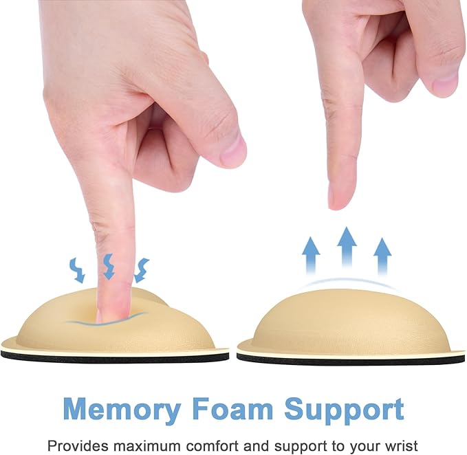 Dapesuom Mouse Wrist Rest, Ergonomic Memory Foam Mouse Wrist for Computer Desk Mats Support, Hand Rest Pad Cushion for Gaming, Office, Laptop, Men, Women, Pain Relief & Easy Typing, Navajo White