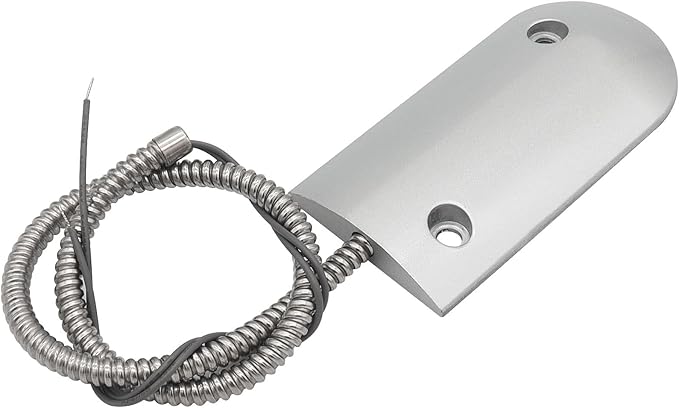 Magnetic Reed Switch Wired Surface Mount Normally Open NO Contact Sensor Alarm Magnetic Door Switch with 2 Wires, Zinc Alloy Sliver, OC-60B