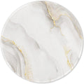ITNRSIIET Round Mouse Pad with Stitched Edge Premium-Textured Waterproof Non-Slip Rubber Base Desktop Protection Mat Diameter 8.7 inches, White marbling