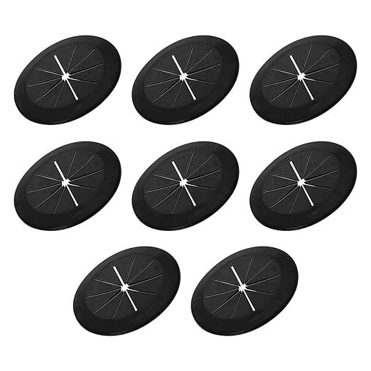 PATIKIL Desk Grommet 2-1/16", 8 Pcs Round Cable Grommet Cord Hole Cover with Adhesive Tape Flexible Table Wire Organizer for Office Home Table Countertop, Black